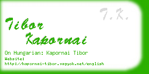 tibor kapornai business card